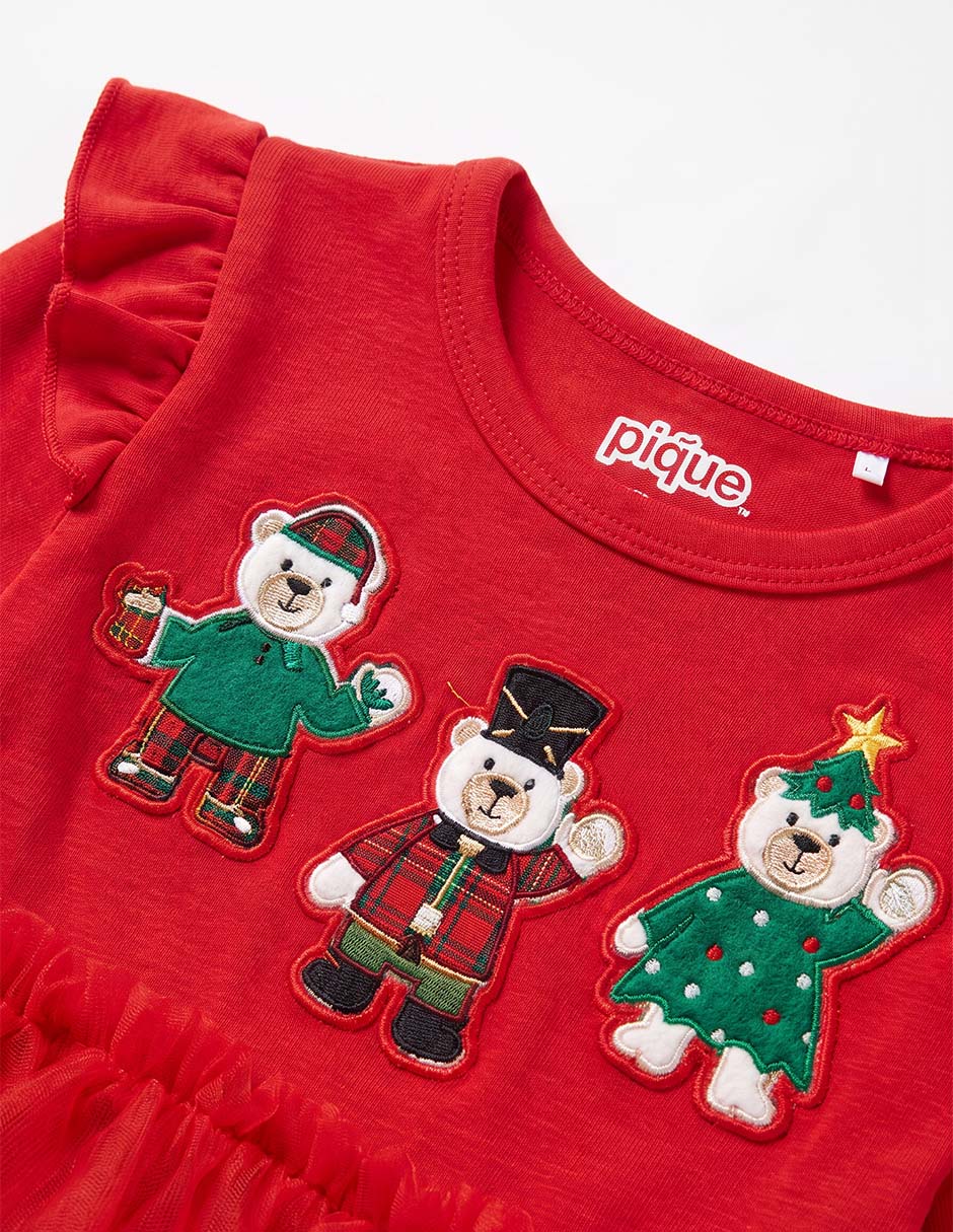 Vestido manga larga para bebé niña 4