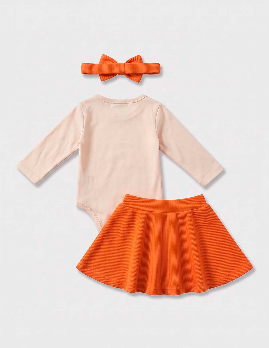 Conjunto casual de algodón para niña 3 piezas 5