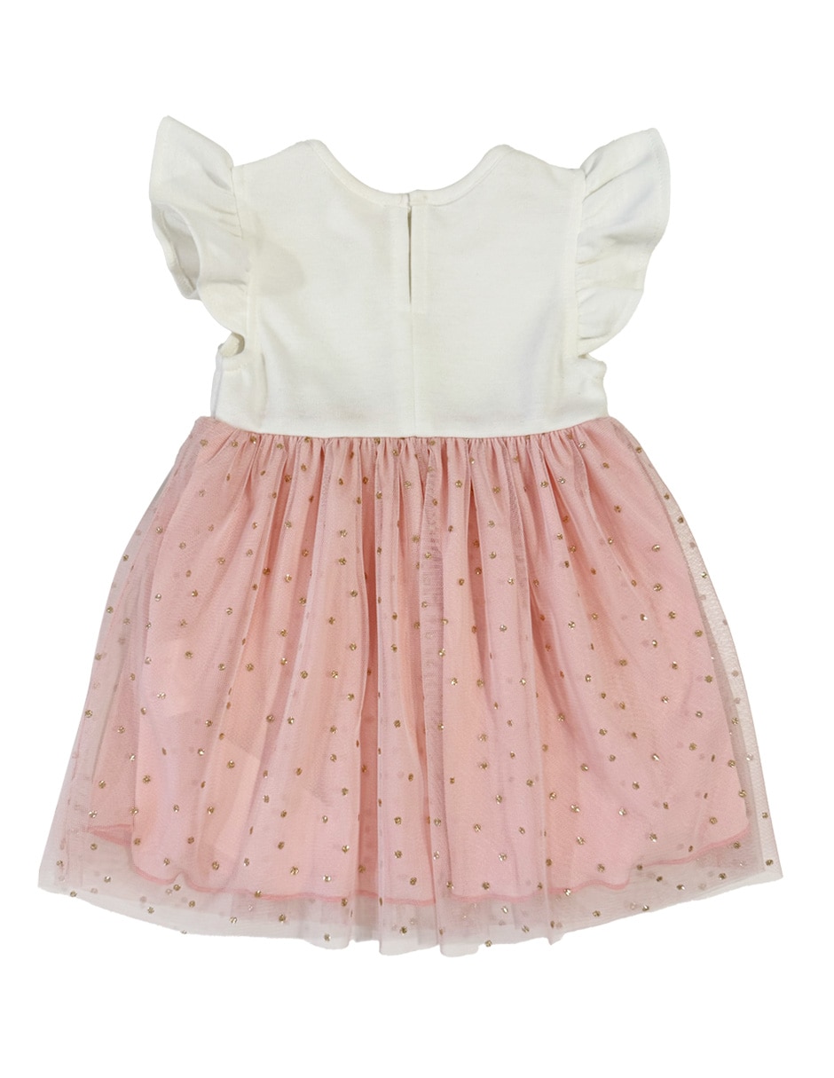 Vestido manga volantes para bebé niña 3