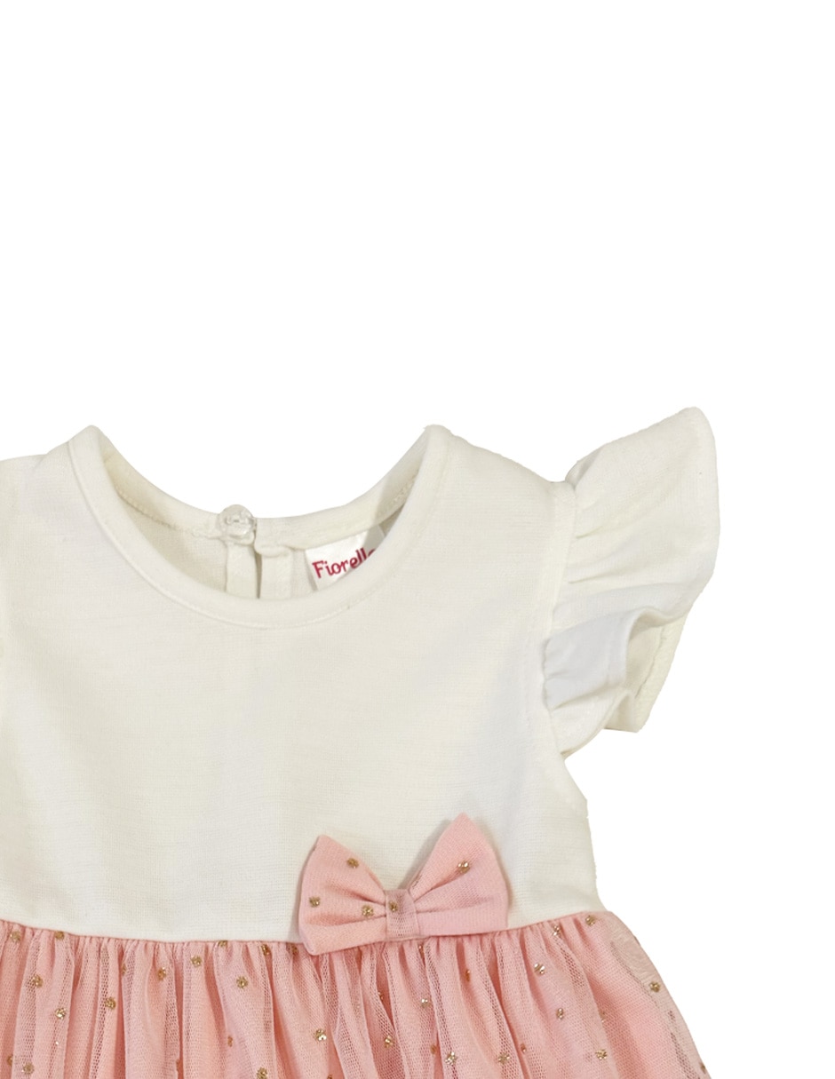 Vestido manga volantes para bebé niña 4