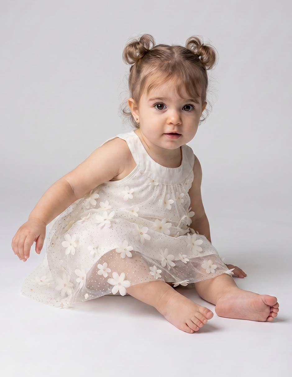 Vestido sin manga para bebé niña Vestido sin manga para bebé niña