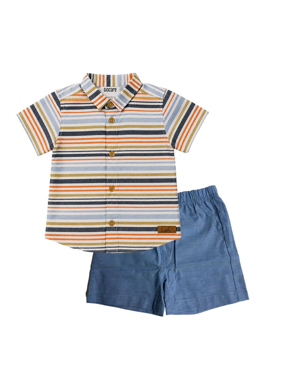 Conjunto short casual de algodón para niño Conjunto short casual de algodón para niño