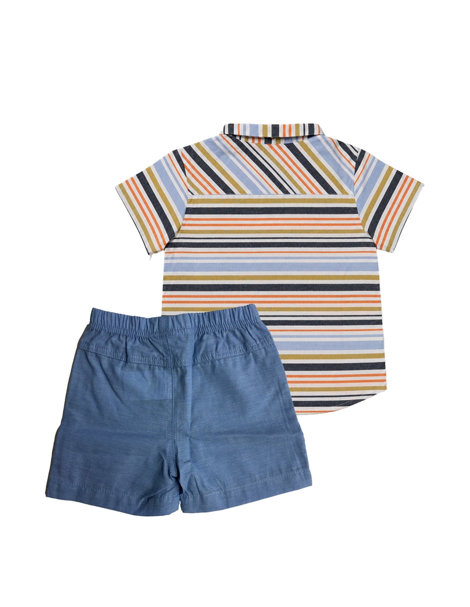 Conjunto short casual giocare de algodón para niño