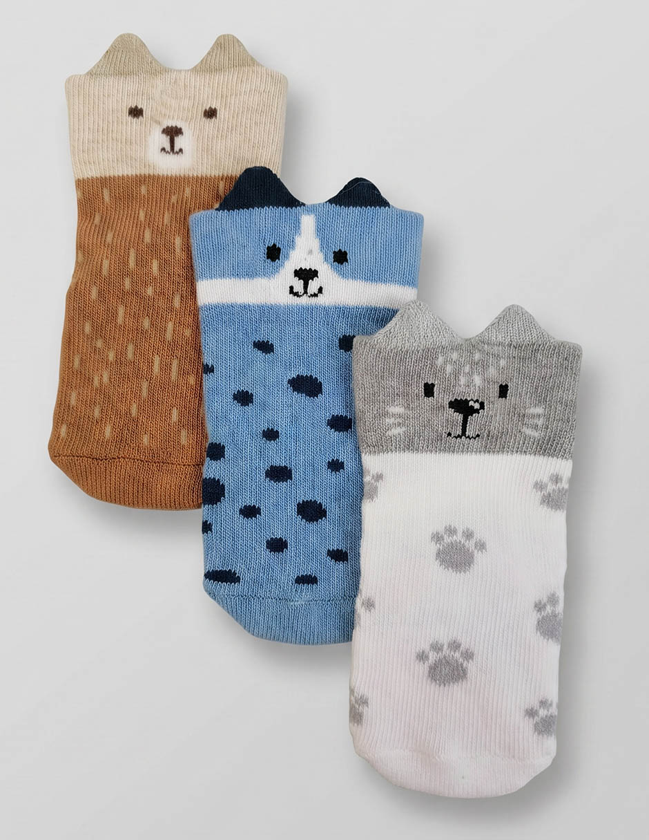 Set de calcetín Punto Blanco de algodón para niño 3 pares 2