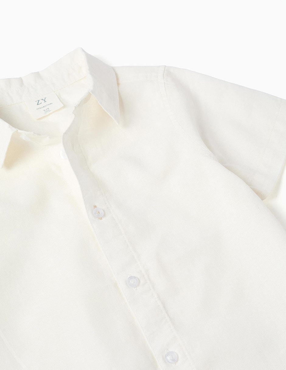 Camisa formal de algodón manga corta para niño 3
