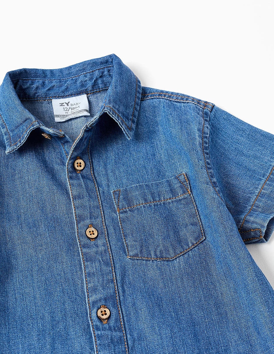 Camisa casual de algodón manga corta para bebé niño 3