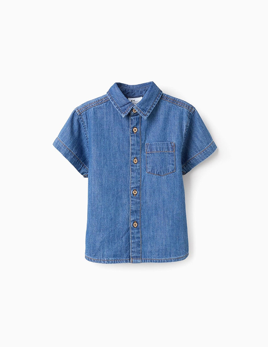 Camisa casual de algodón manga corta para bebé niño Camisa casual de algodón manga corta para bebé niño
