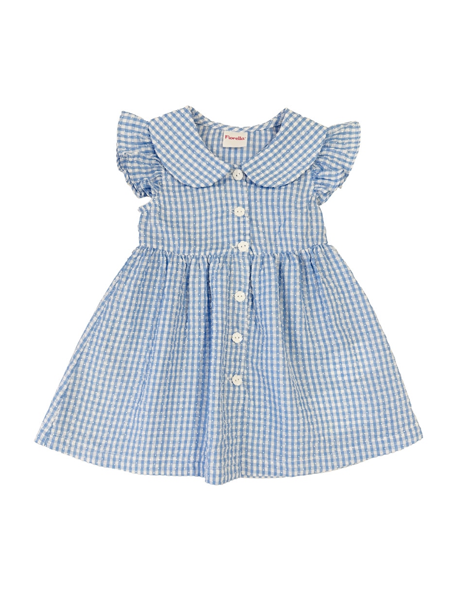 Vestido manga volantes para bebé niña
