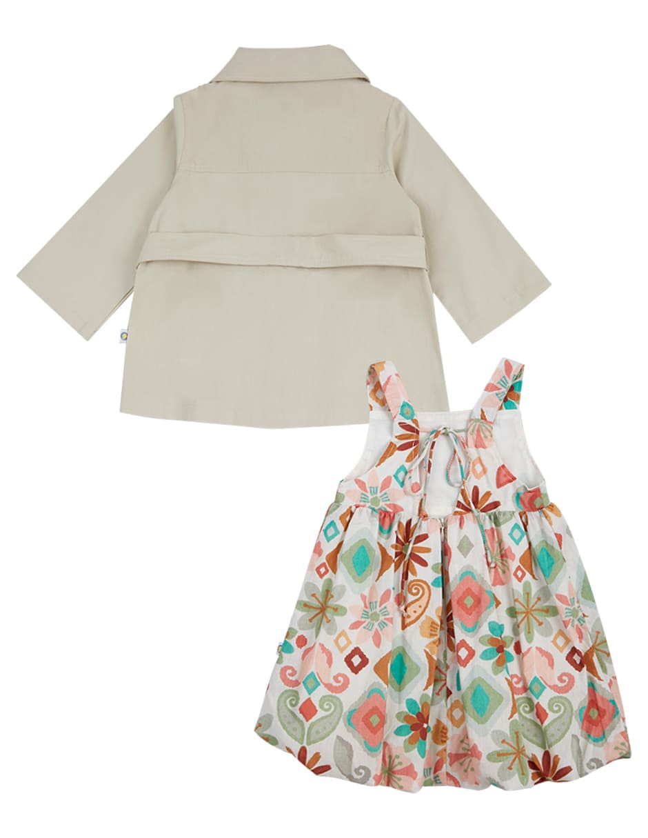 Conjunto vestido casual cao duck de algodón para bebé niña