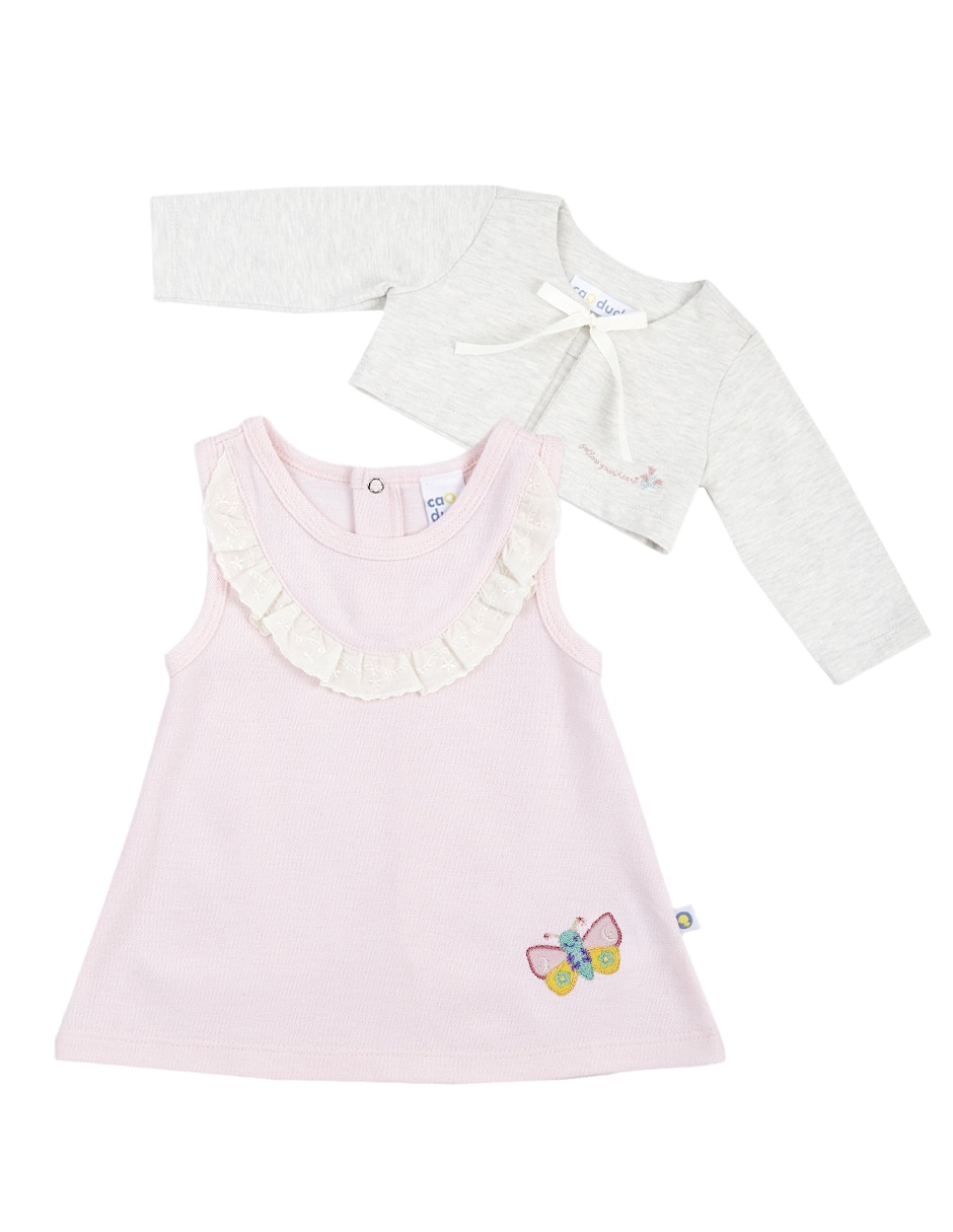 Conjunto vestido casual de algodón poliéster y elastano para niña Conjunto vestido casual de algodón poliéster y elastano para niña