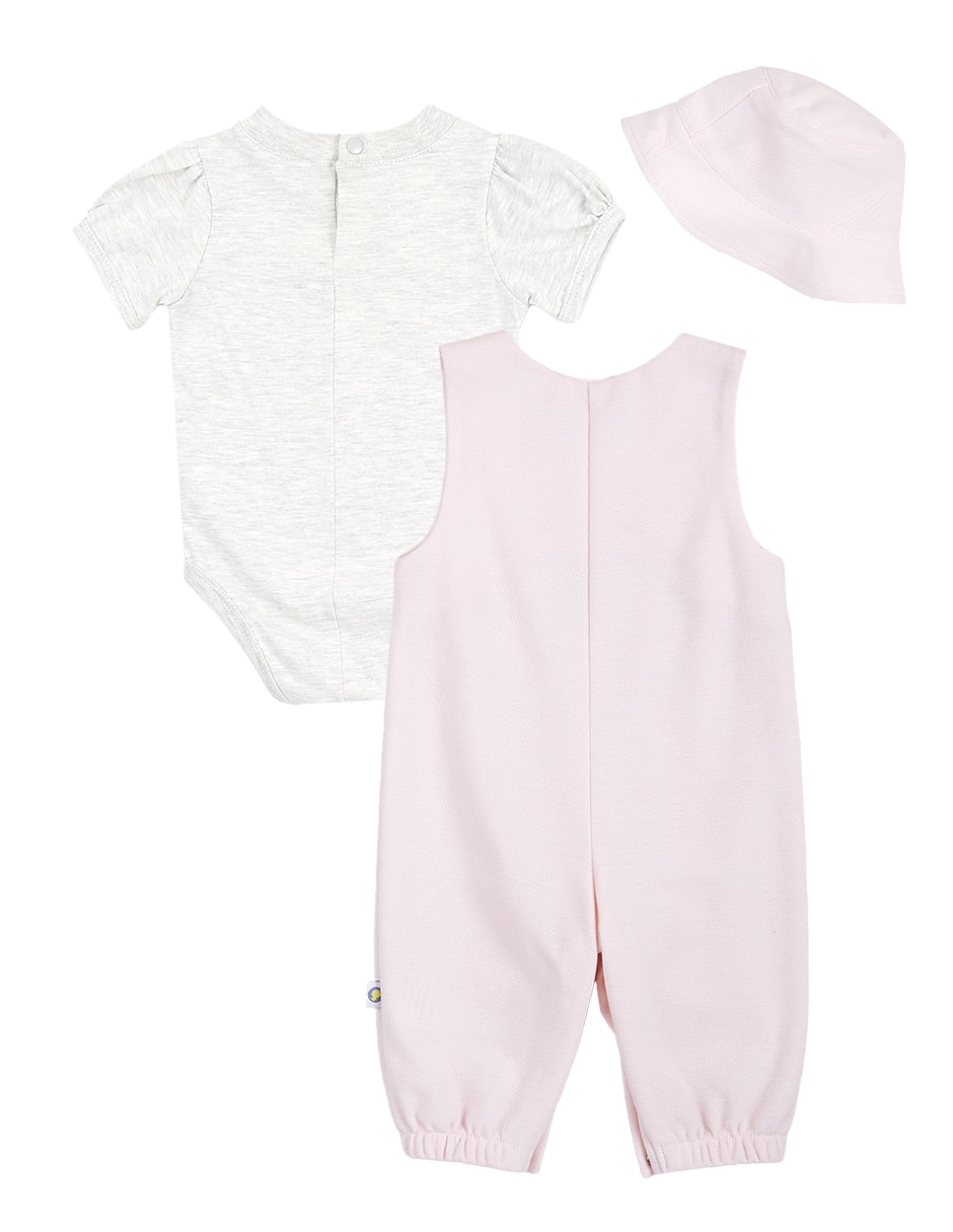 Conjunto de 3 piezas casual cao duck de algodón poliéster y elastano para niña