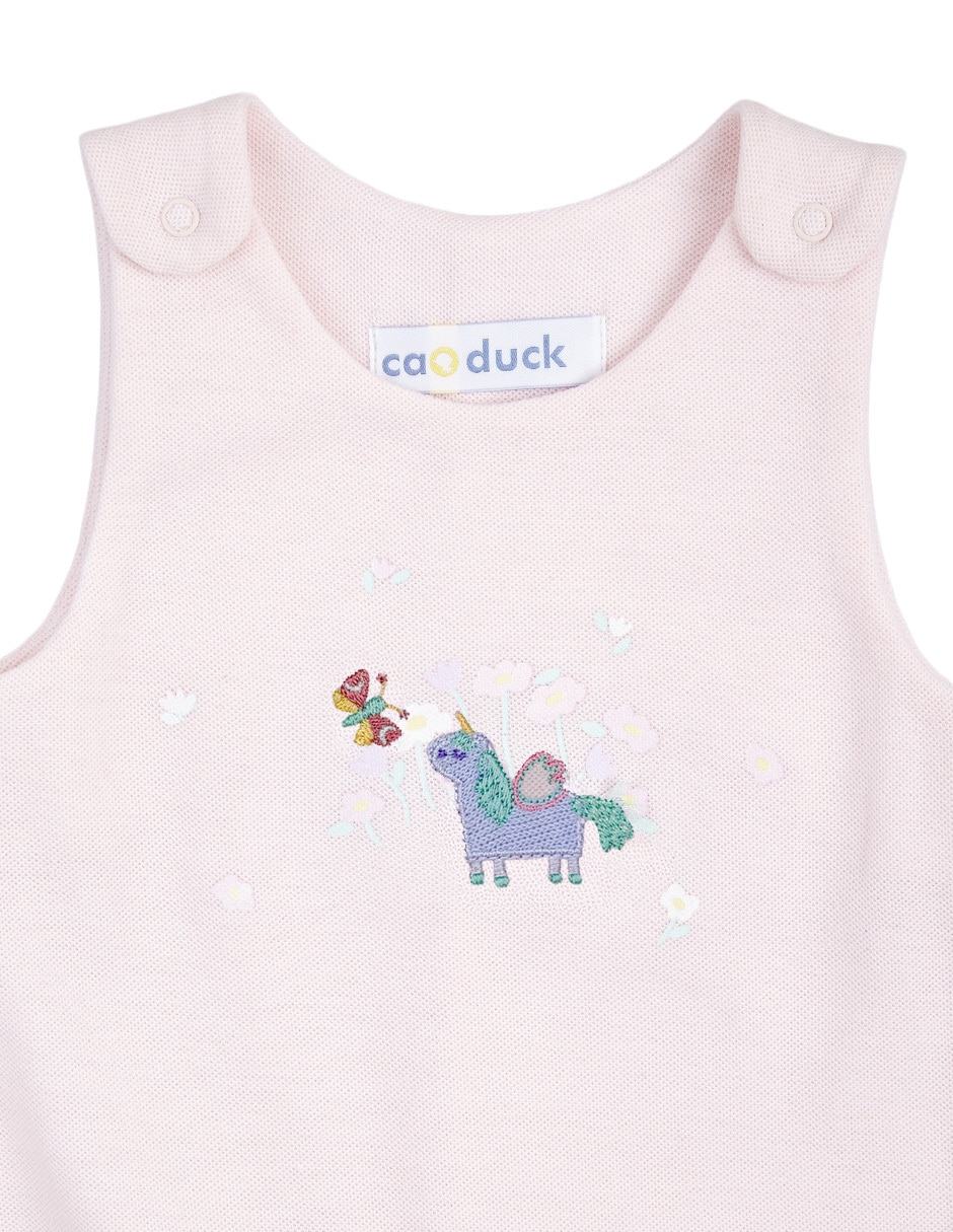 Conjunto de 3 piezas casual cao duck de algodón poliéster y elastano para niña