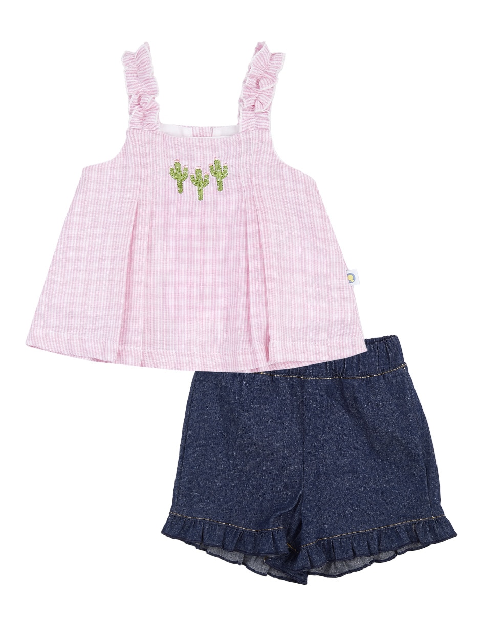 Conjunto short casual para niña