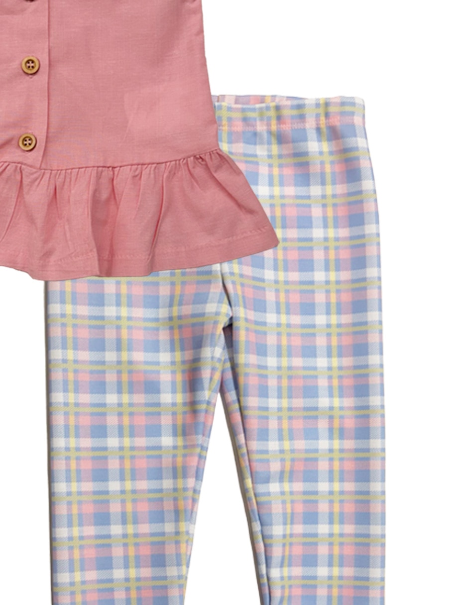 Conjunto legging casual fiorella de algodón para niña