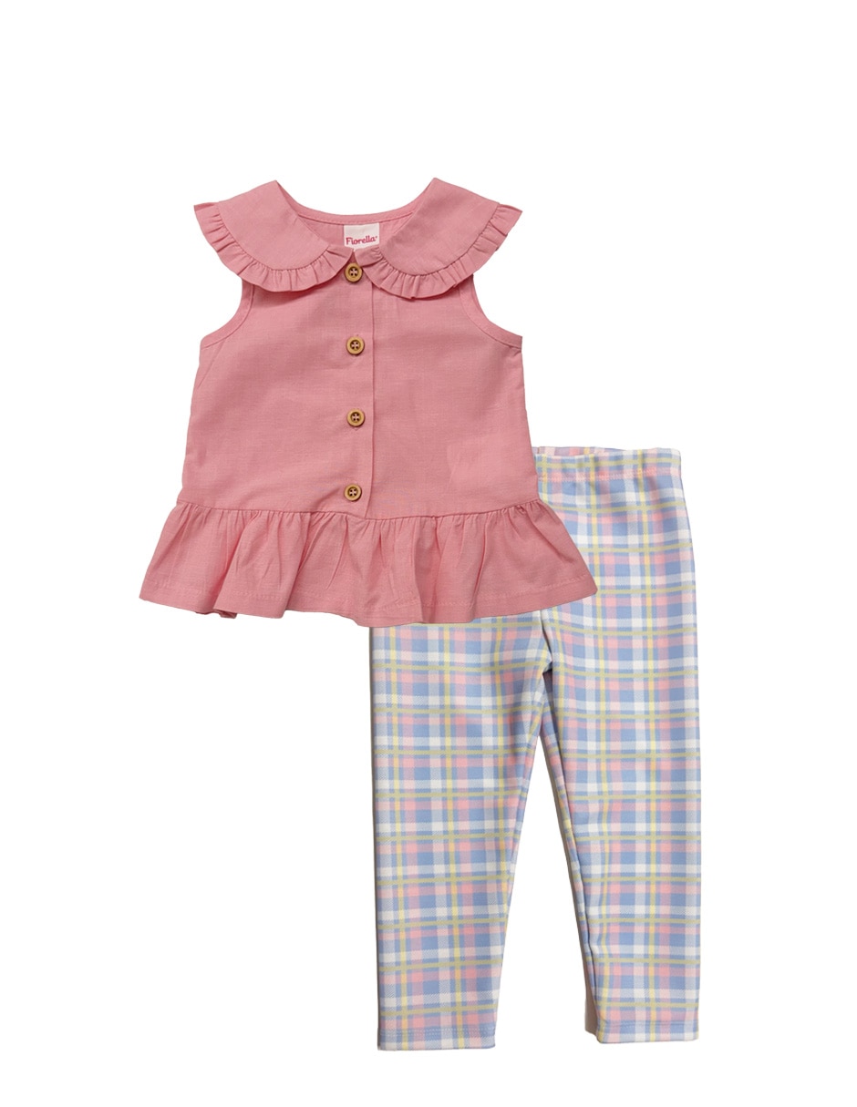 Conjunto legging casual de algodón para niña Conjunto legging casual de algodón para niña