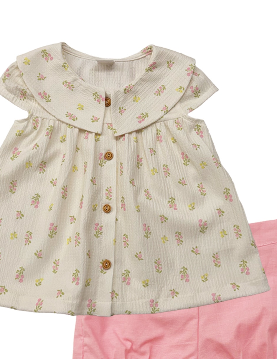 Conjunto Fiorella de algodón para niña
