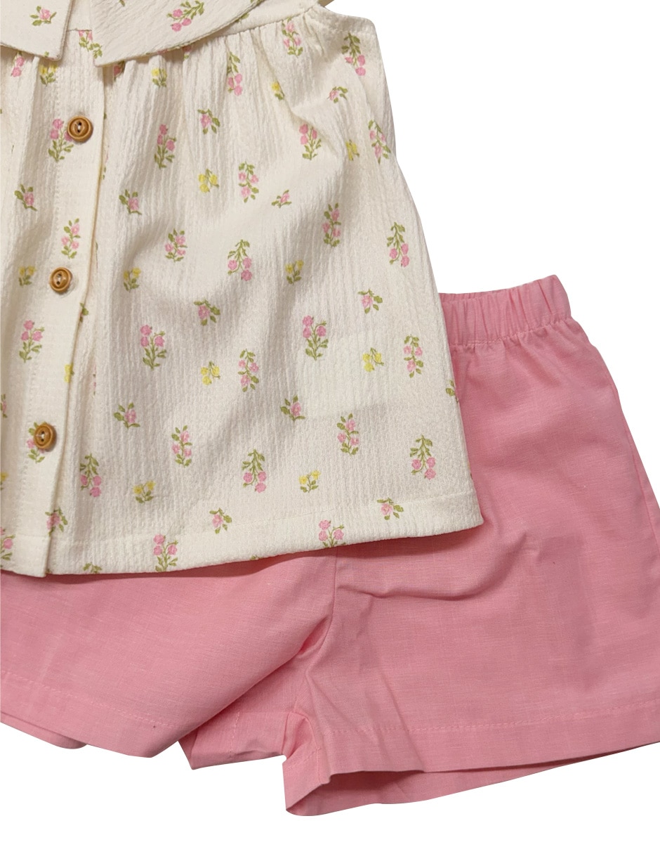 Conjunto short casual fiorella de algodón para niña
