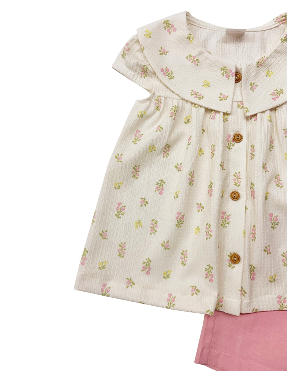 Conjunto short casual fiorella de algodón para niña