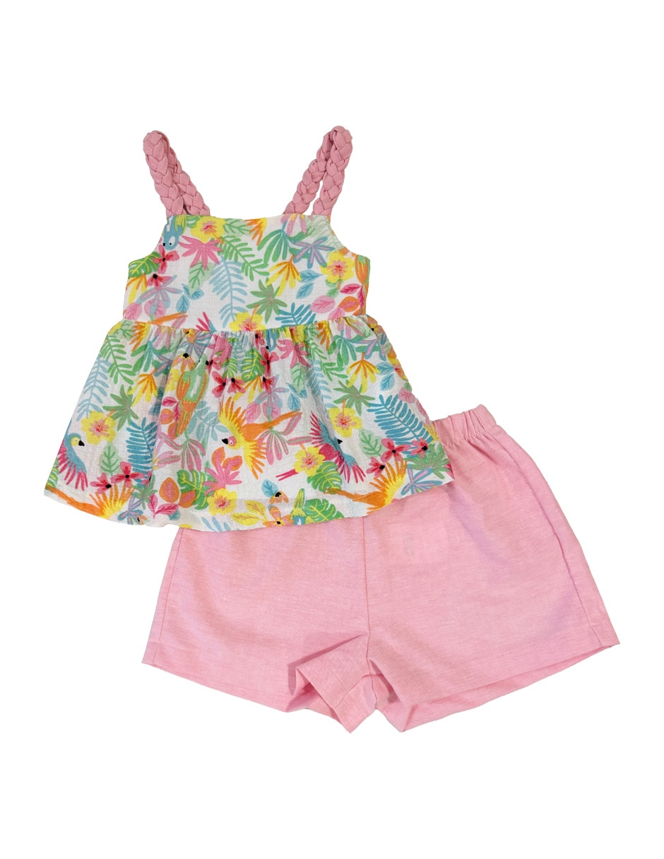 Conjunto short casual para niña