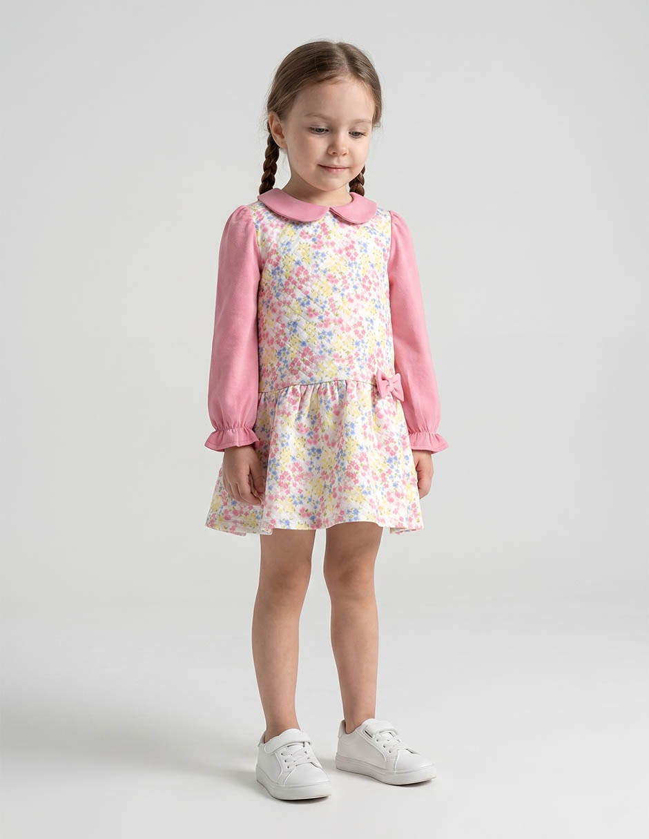 Vestido manga globo para bebé niña
