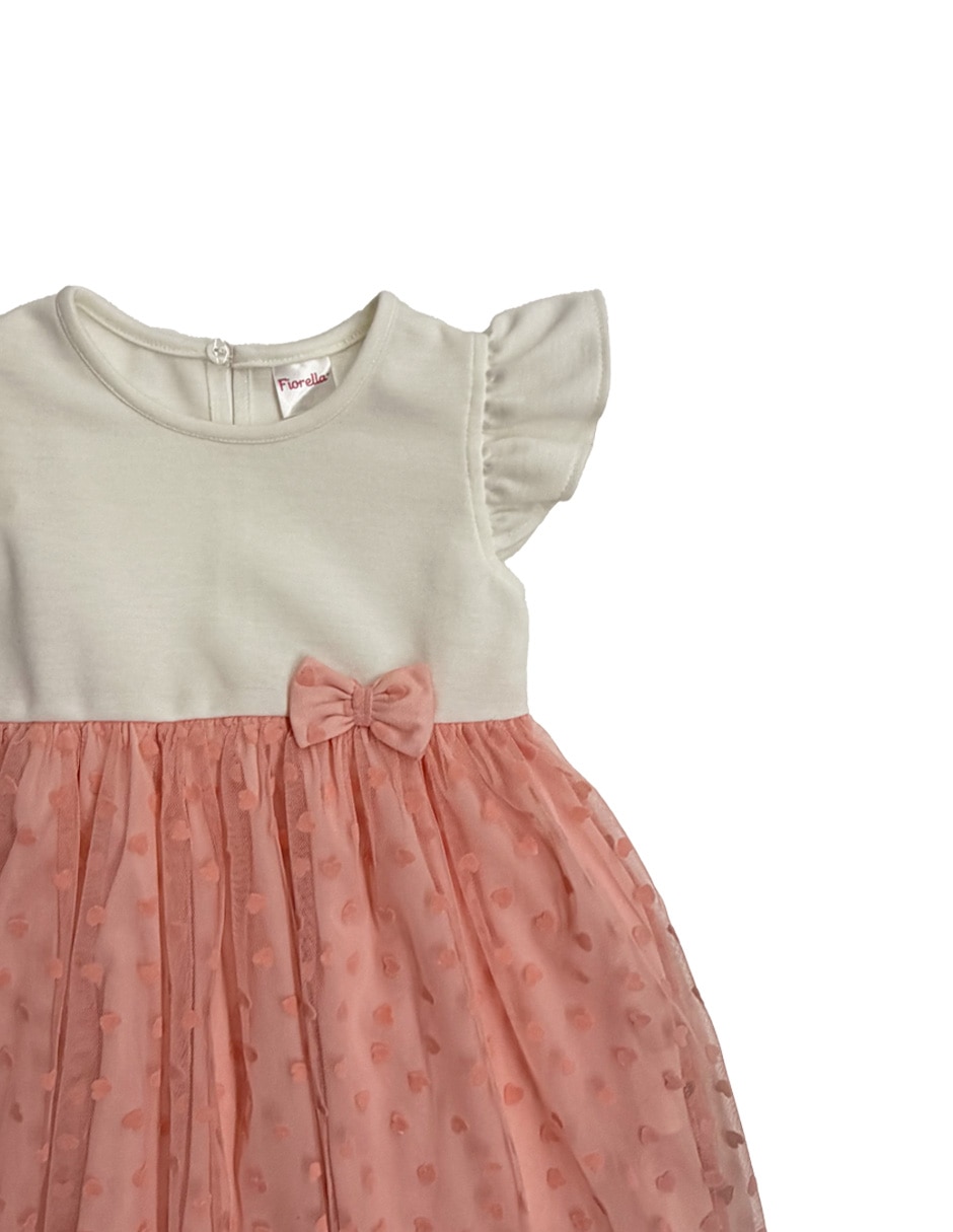 Vestido manga volantes para niña