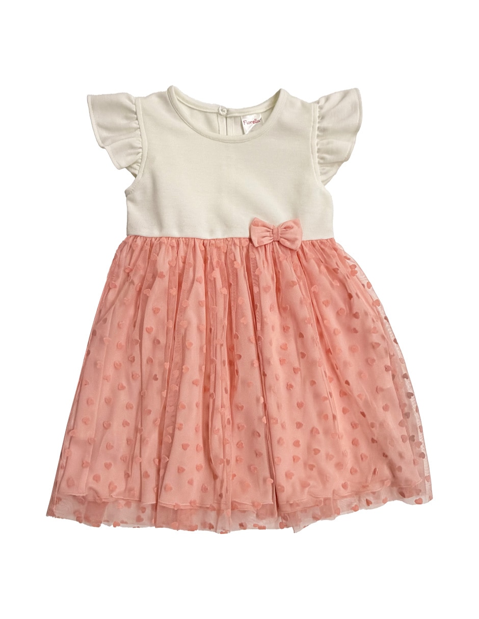 Vestido manga volantes para niña