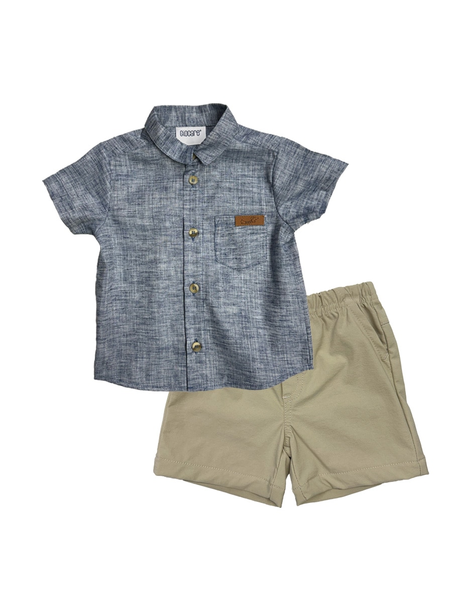 Conjunto short casual de algodón para niño Conjunto short casual de algodón para niño