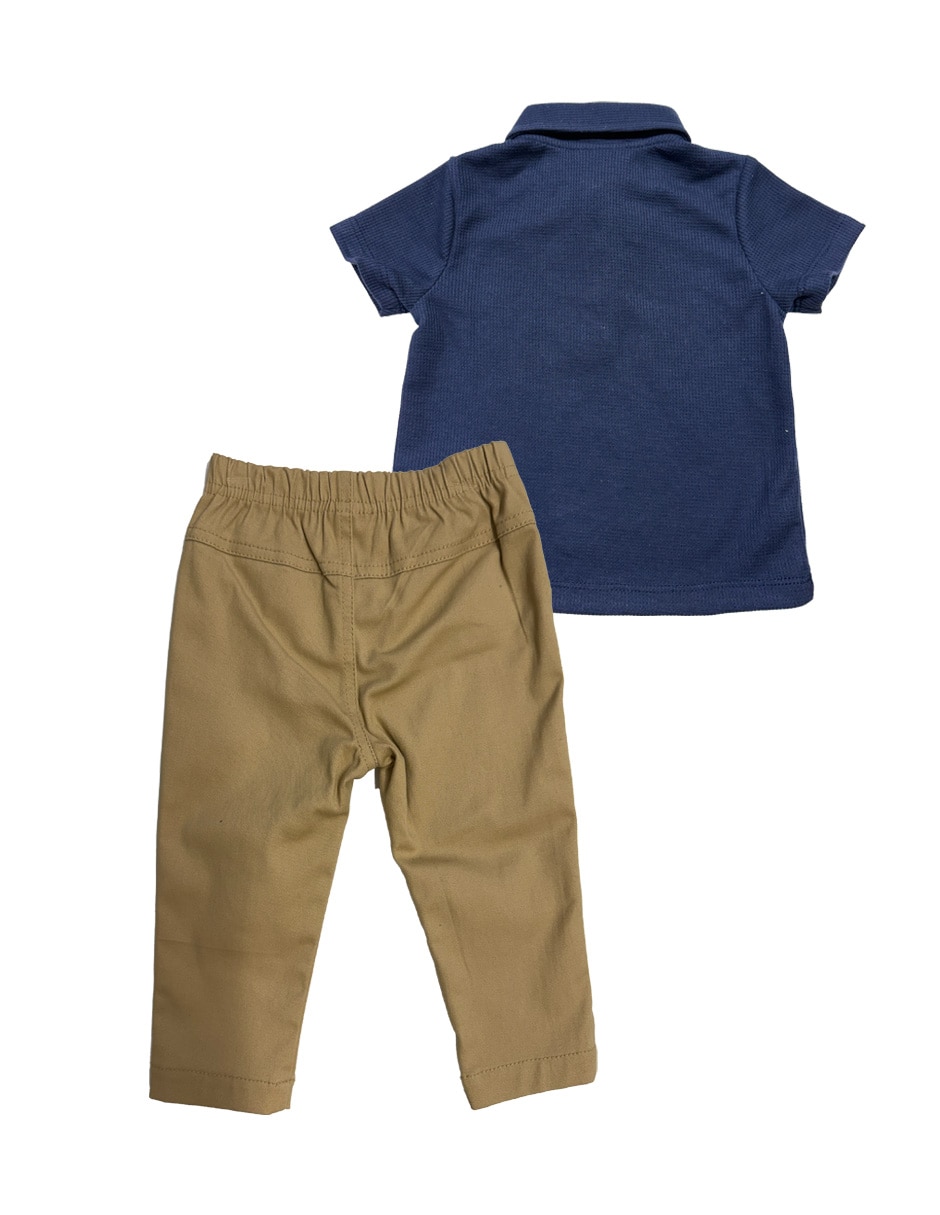Conjunto pantalón casual giocare de gabardina para niño