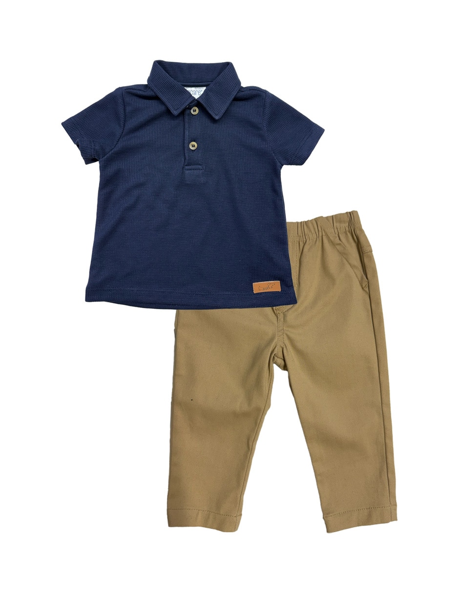 Conjunto pantalón casual giocare de gabardina para niño