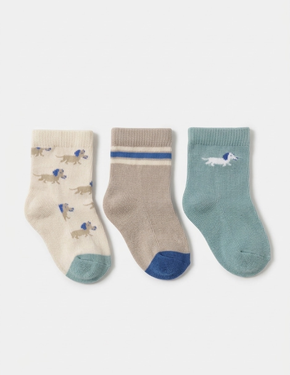 Set de calcetín de algodón para bebé niño 3 pares