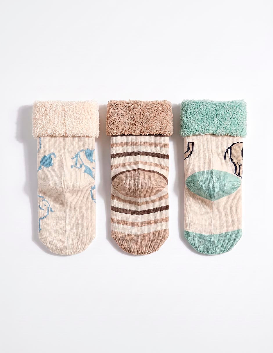 Set de calcetín de algodón para bebé niño 3 pares 2