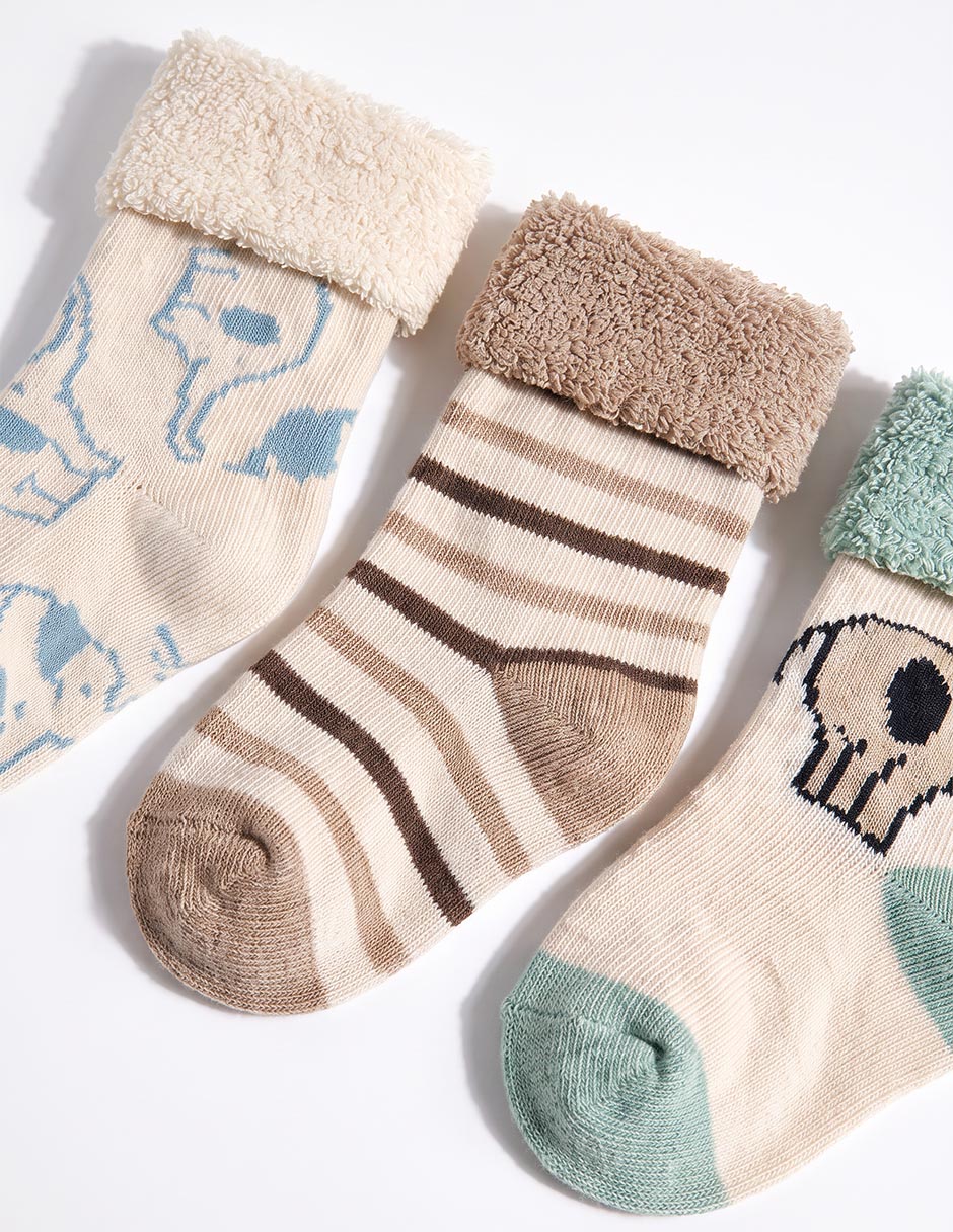 Set de calcetín de algodón para bebé niño 3 pares 3