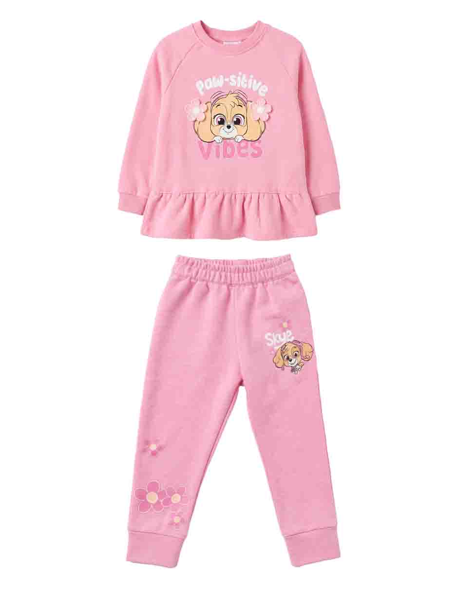 Conjunto pants sudadera casual de algodón para niña Conjunto pants sudadera casual de algodón para niña