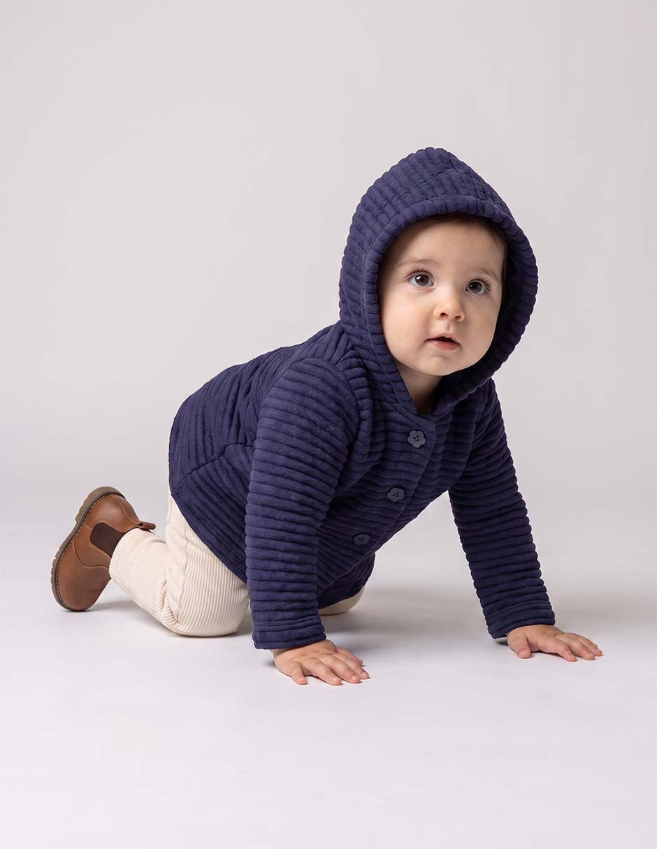 Abrigo de algodón con capucha para niña