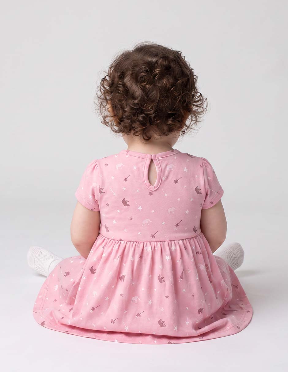 Set vestido manga cap para niña 2