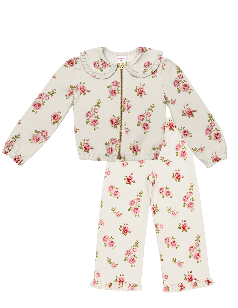 Conjunto pantalón casual de algodón para niña