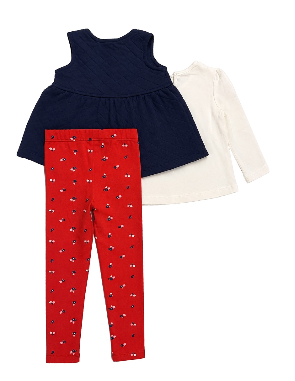 Conjunto de 3 piezas casual de algodón para niña 6