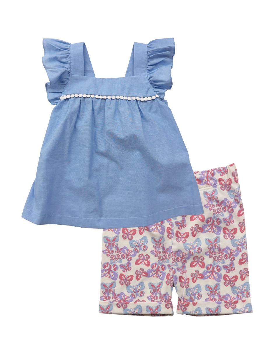 Conjunto short casual de algodón para niña Conjunto short casual de algodón para niña