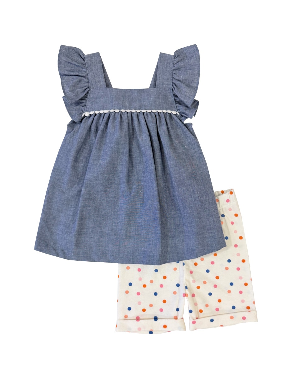 Conjunto short casual de algodón para niña Conjunto short casual de algodón para niña