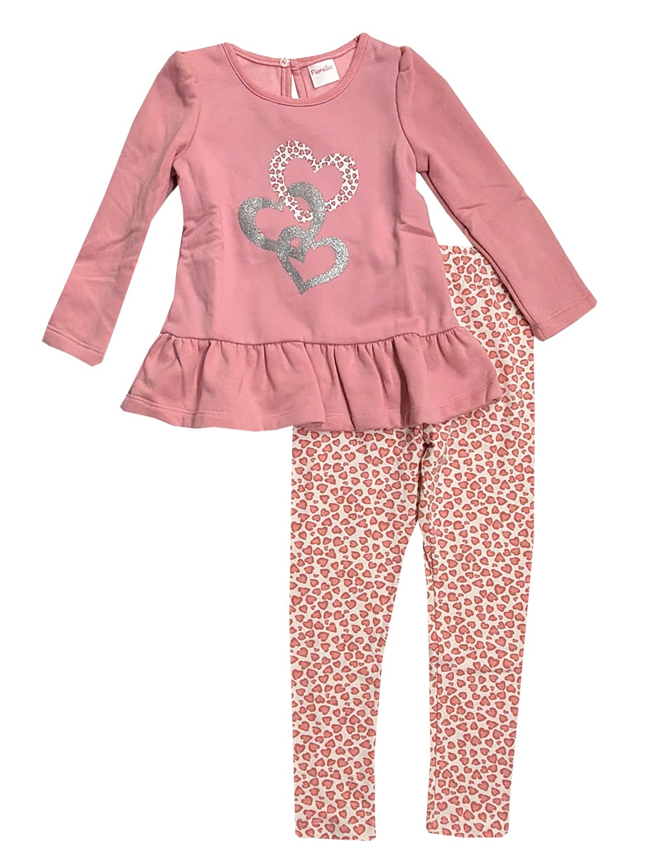 Conjunto legging casual de algodón para niña