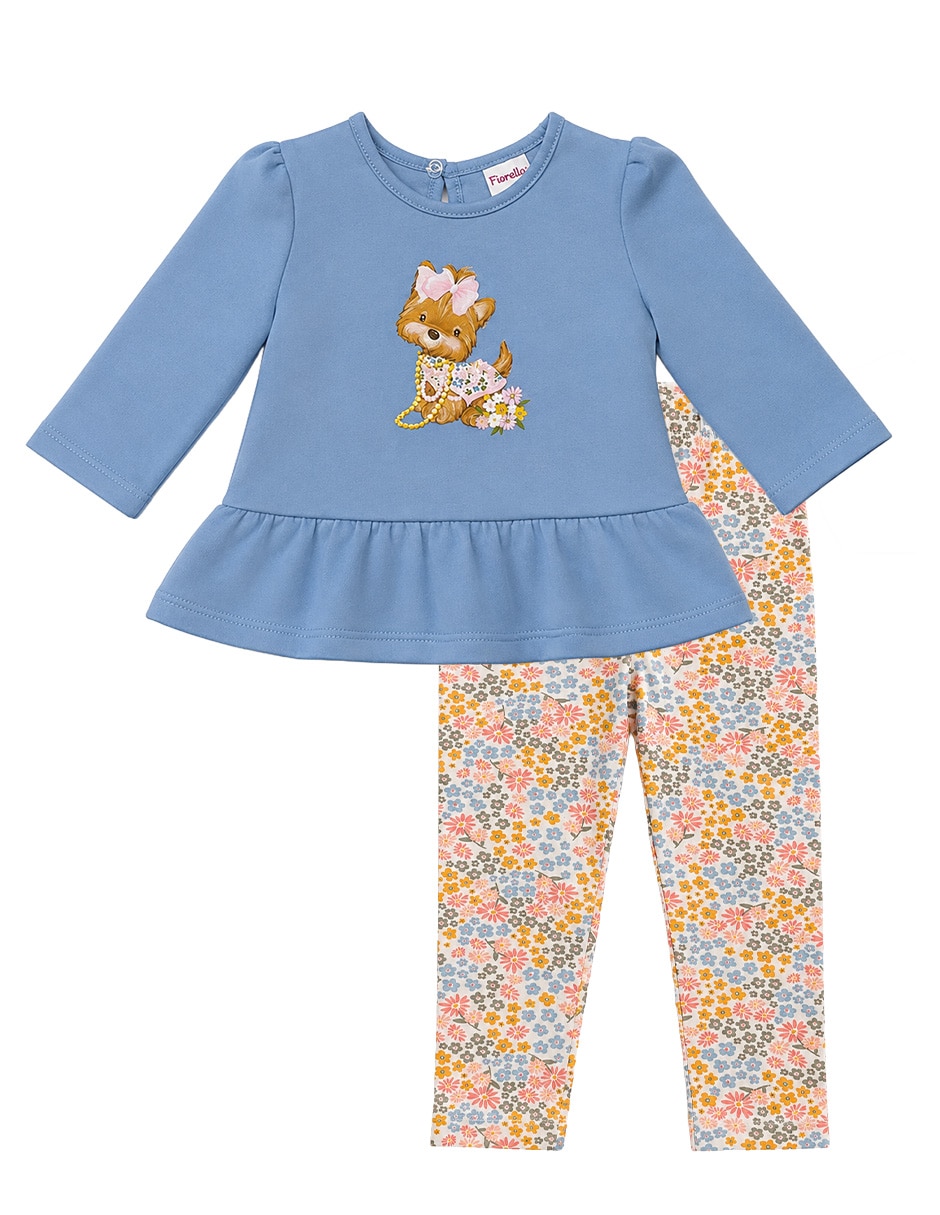 Conjunto legging casual de algodón para niña