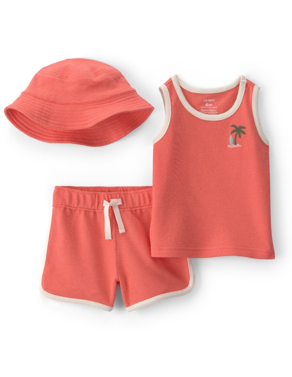 Conjunto de 3 piezas casual de algodón para niño