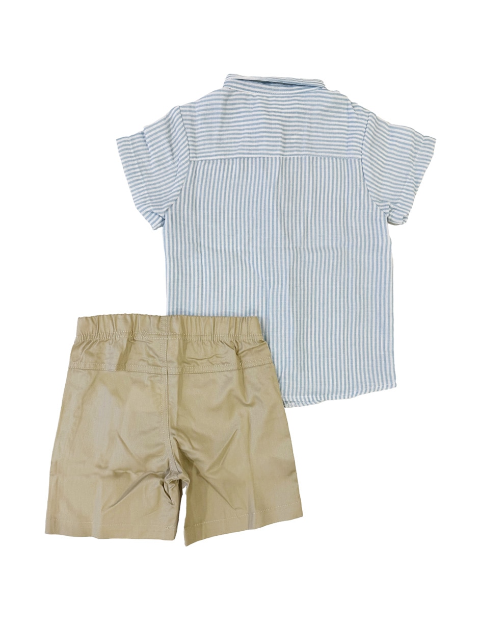Conjunto short casual de gabardina para niño 5