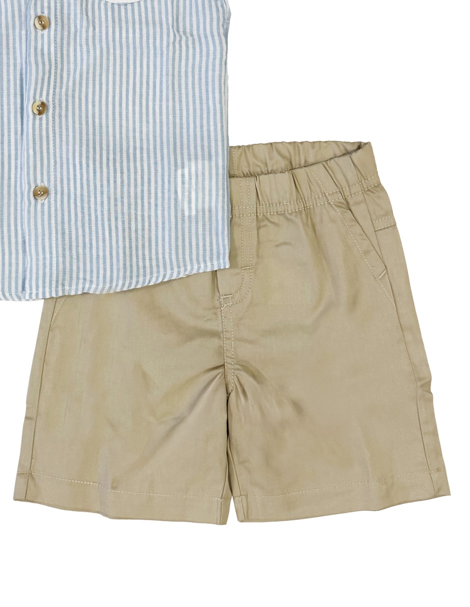 Conjunto short casual de gabardina para niño 6