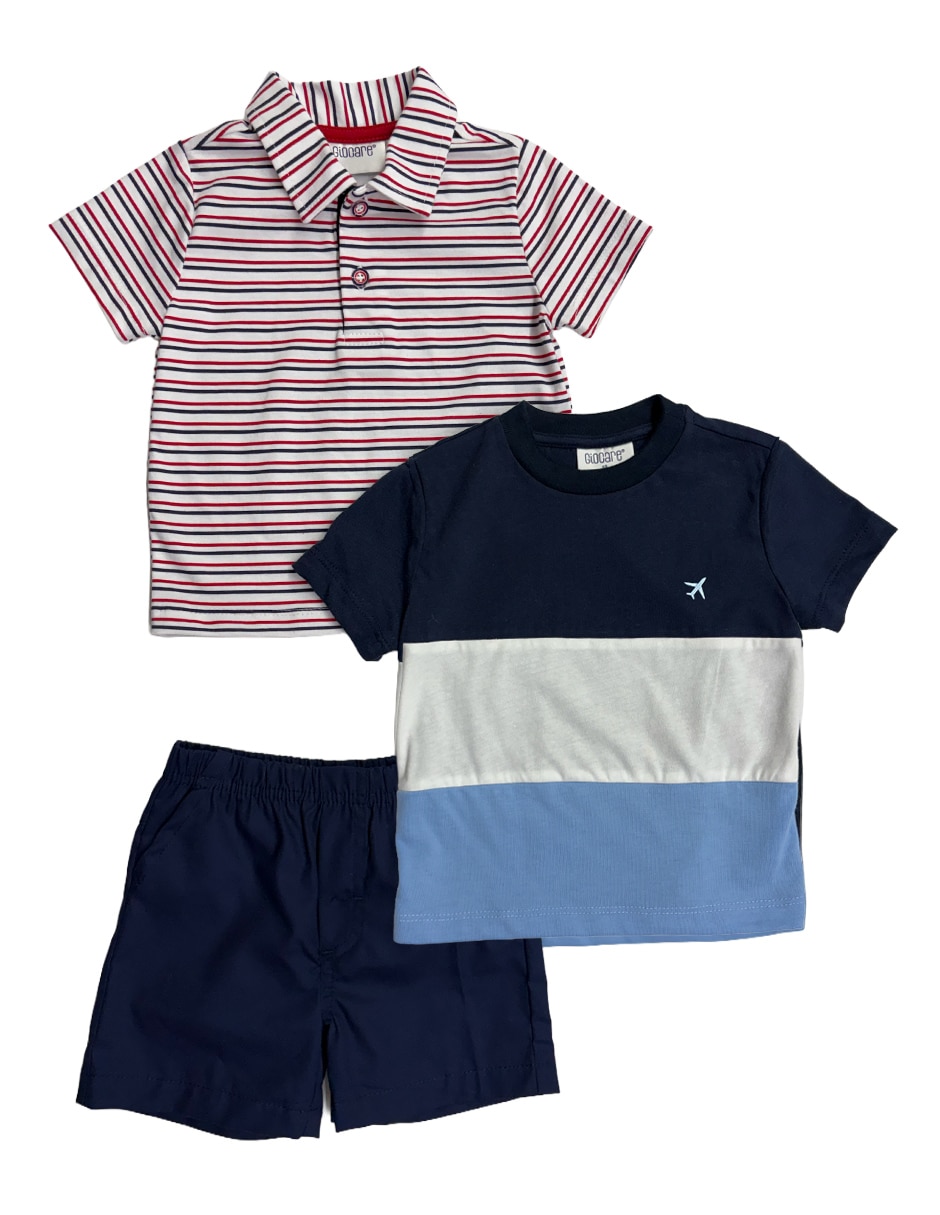 Conjunto de 3 piezas casual de algodón para niño Conjunto de 3 piezas casual de algodón para niño