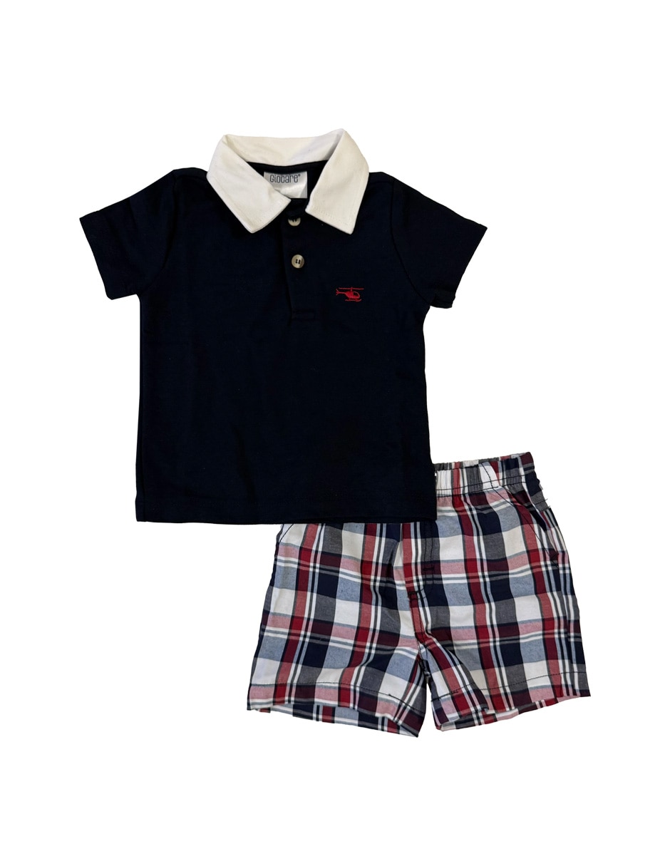 conjunto short casual de algodón para niño conjunto short casual de algodón para niño