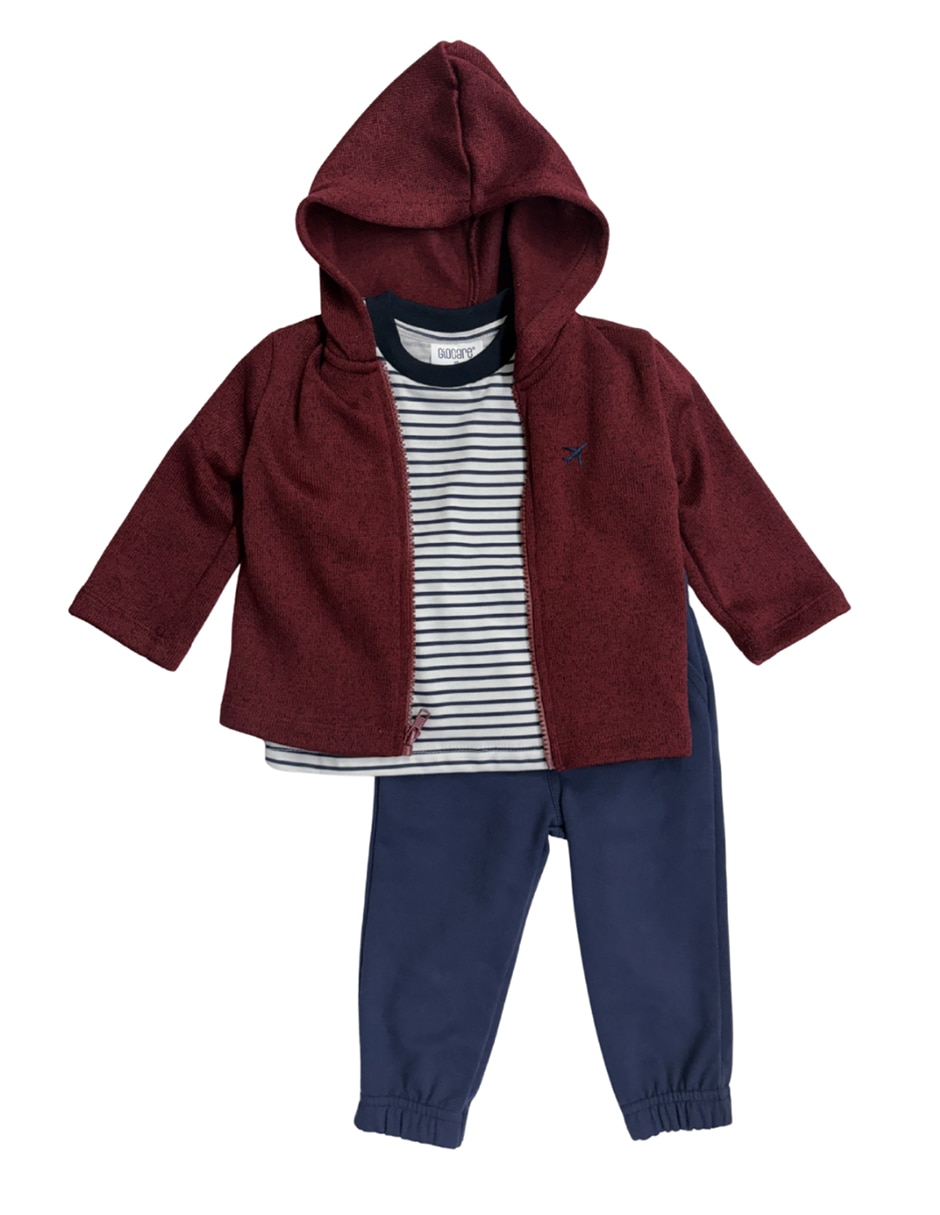 Conjunto de 3 piezas casual de algodón para niño Conjunto de 3 piezas casual de algodón para niño