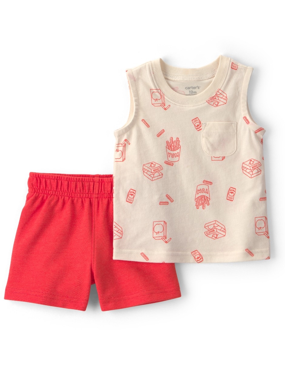 Conjunto short casual de algodón para niño