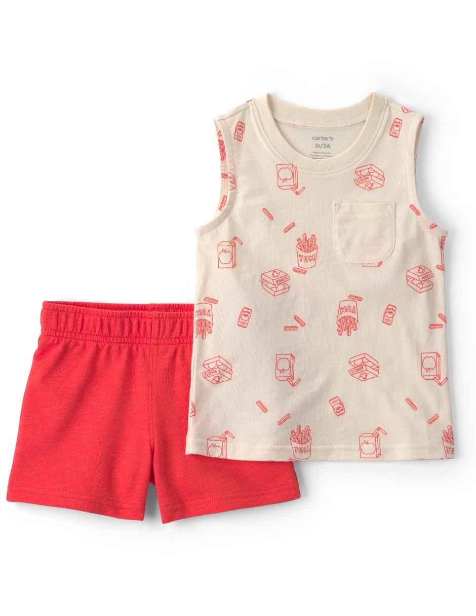 Conjunto short casual de algodón para ni–o Conjunto short casual de algodón para ni–o