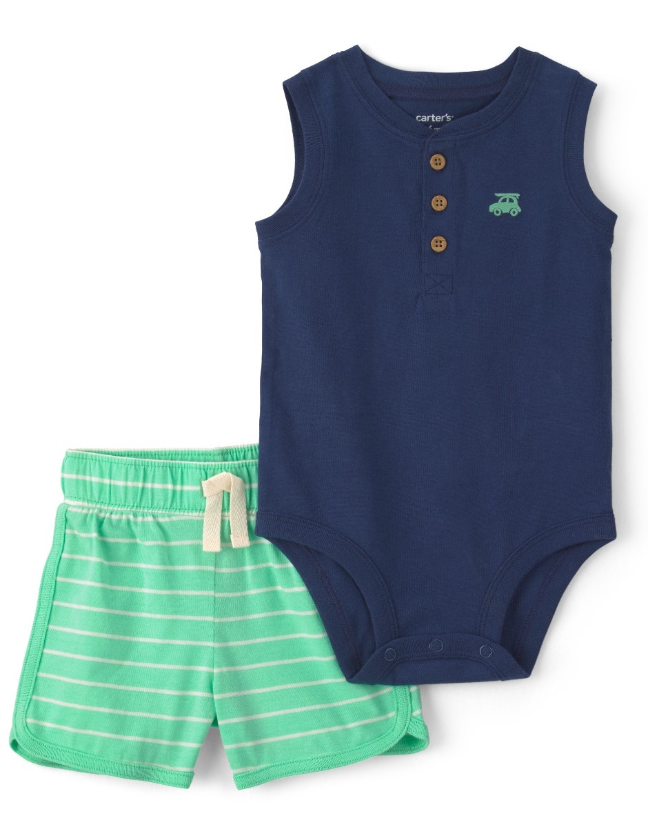 Conjunto short casual de algodón para ni–o